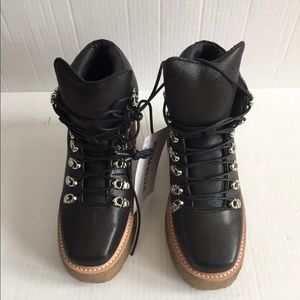 Jeffrey Campbell Viajar-2 Black Leather Boots 6.5